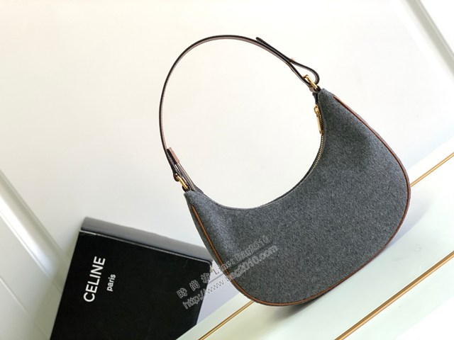 Celine專櫃2023新款毛昵AVA刺繡牛皮革手袋 賽琳AVA腋下包肩背手提女包 sldj2449